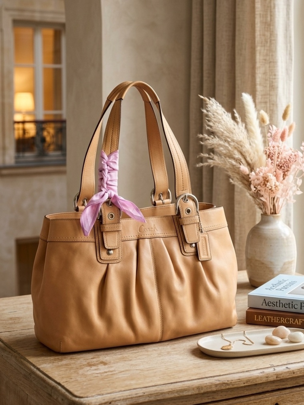 2009 Coach Soho Pleated Leather Tote Style No. F13733
